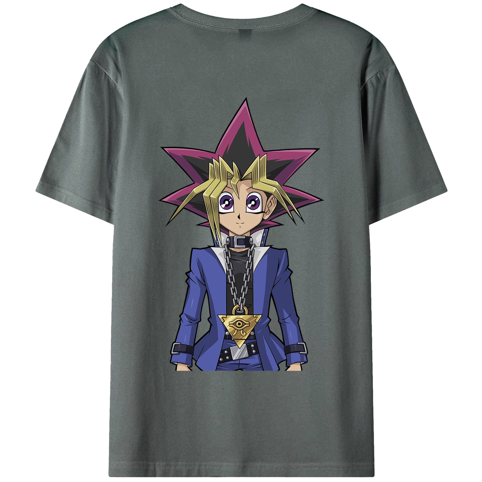 （画像用） 遊☆戯☆王 Yu-Gi-Oh! 綿100％ メンズ半袖Tシャツ（バックプリント） 通気性